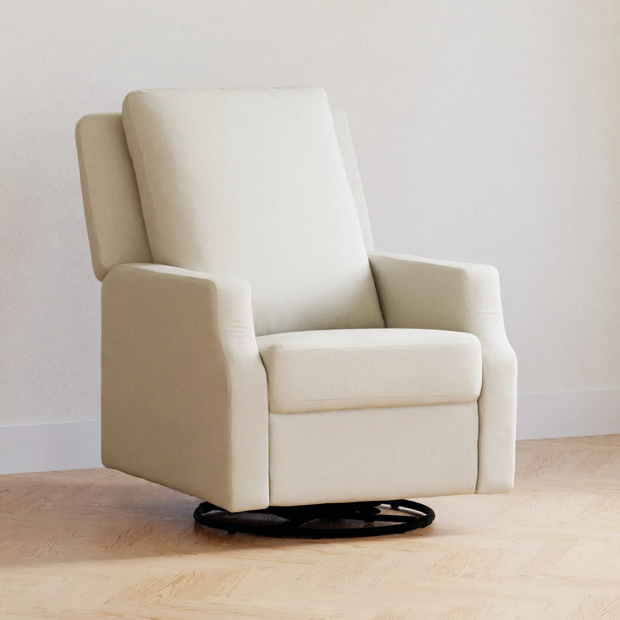 Crewe Recliner   Swivel Glider in Eco-Performance Fabric - Cream