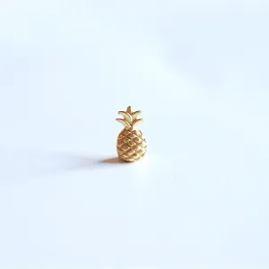 Matte Vermeil Gold Pineapple Charm Pendant- 18k gold over Sterling Silver Pineapple, Hawaiian Pineapple Pendant, Gold Pine cone Charm, 284