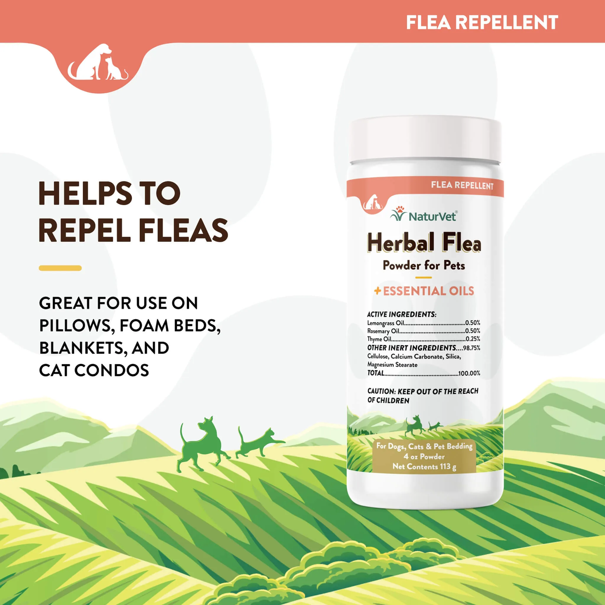 NaturVet Herbal Flea Repel Powder