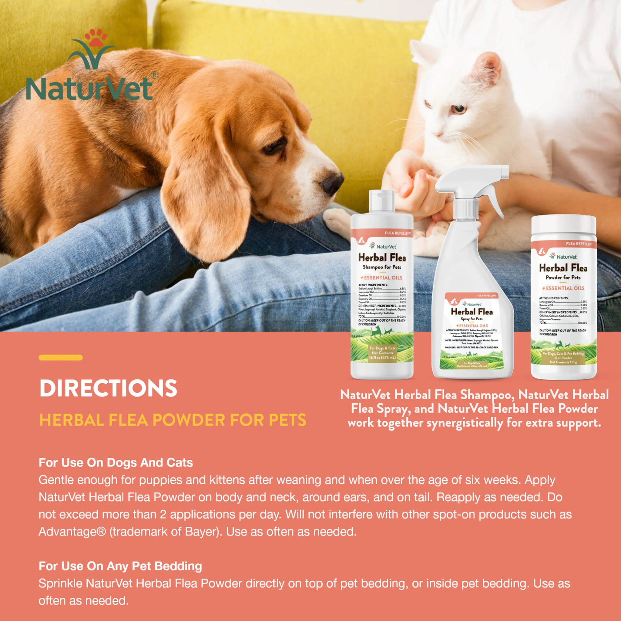 NaturVet Herbal Flea Repel Powder