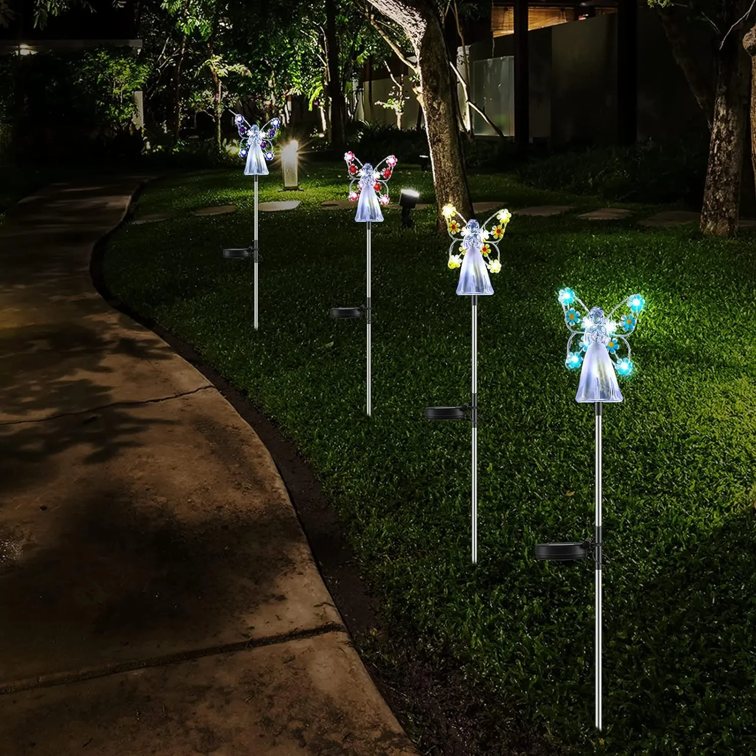 Solar Angel Garden Stake Lights-Blue