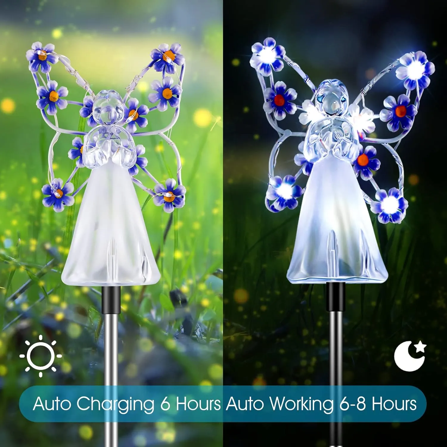 Solar Angel Garden Stake Lights-Blue