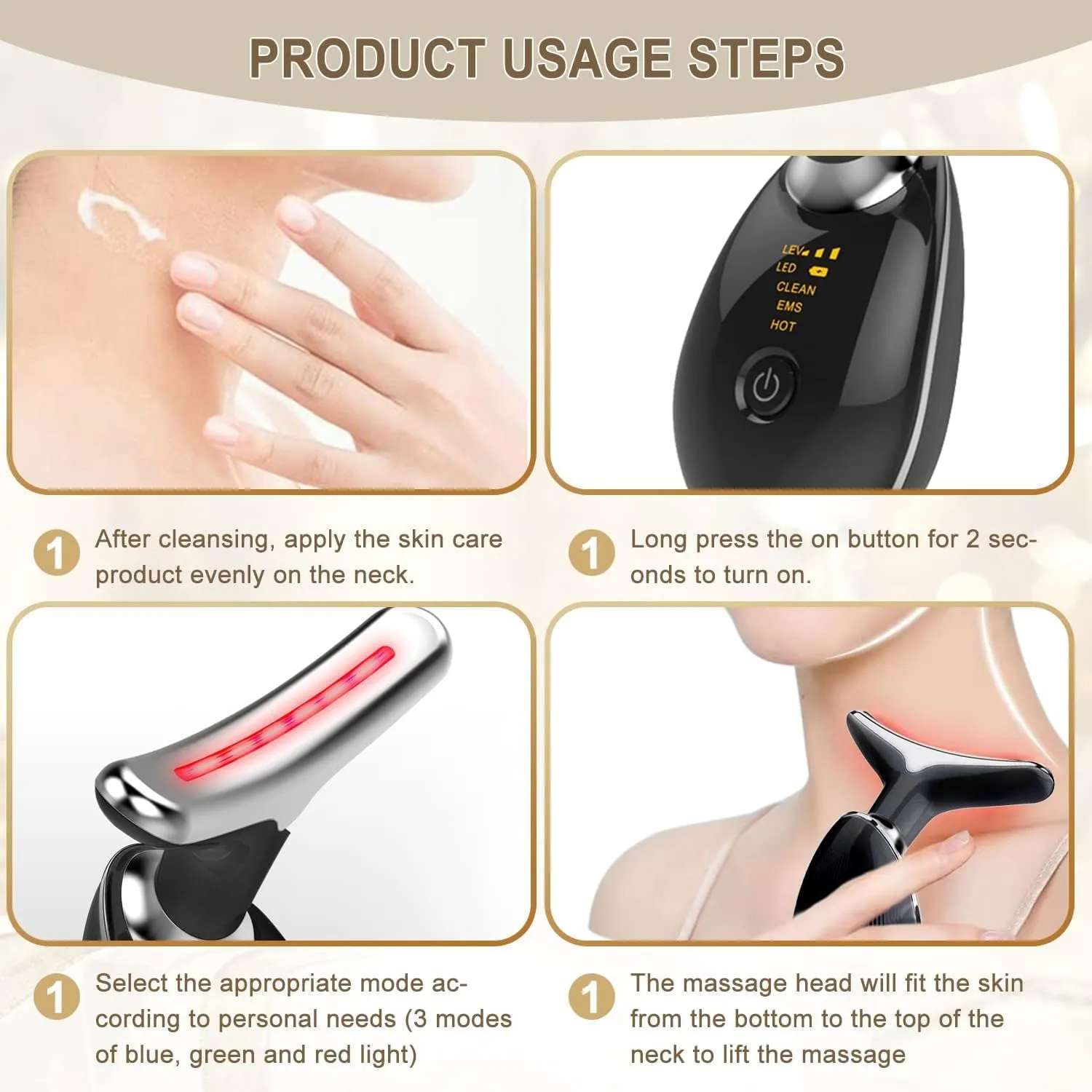 Ultimate 7-in-1 HIVAGI® LED Neck & Face Massager: Sculpt, Rejuvenate, Relax.